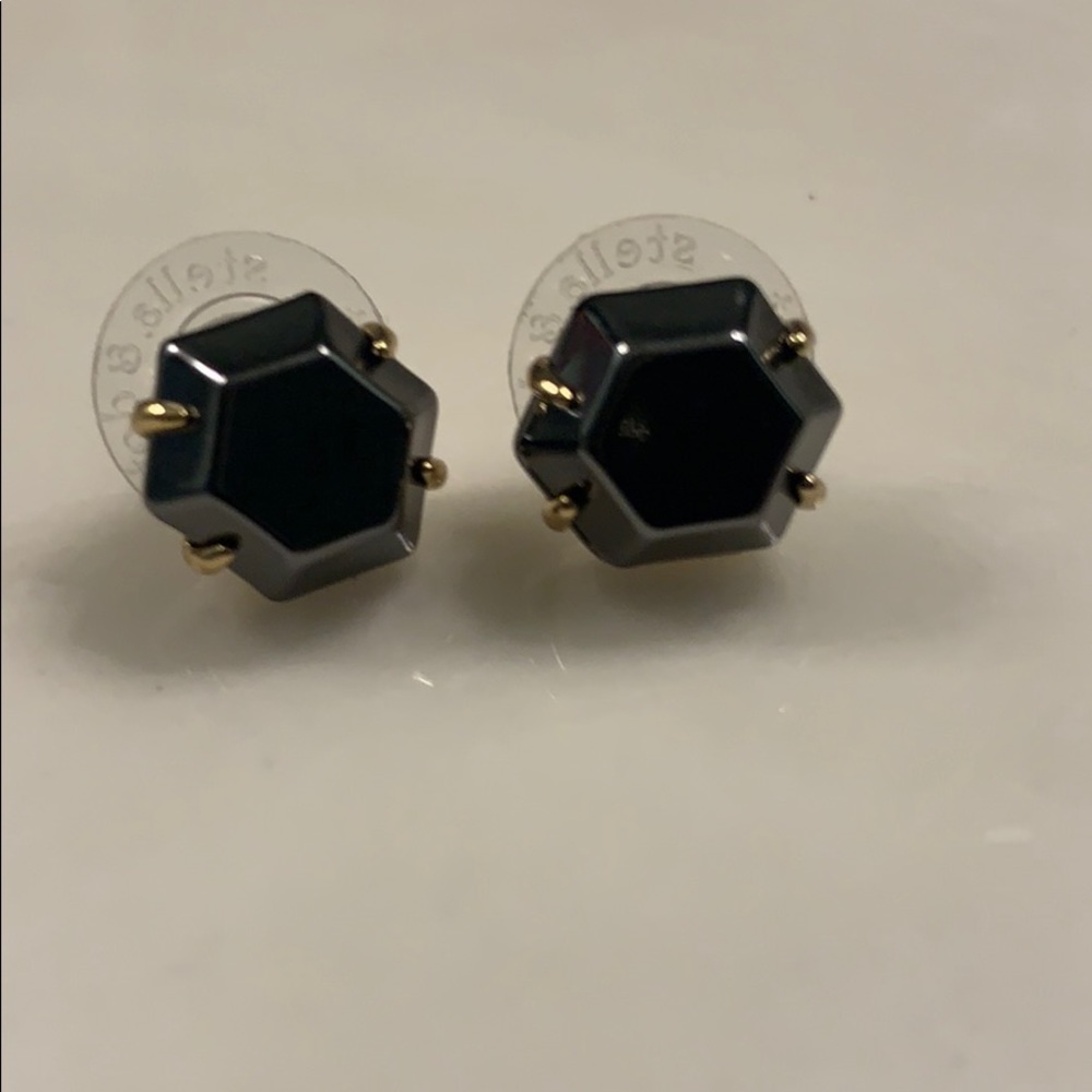 Stella and Dot Linda Hematite Earrings